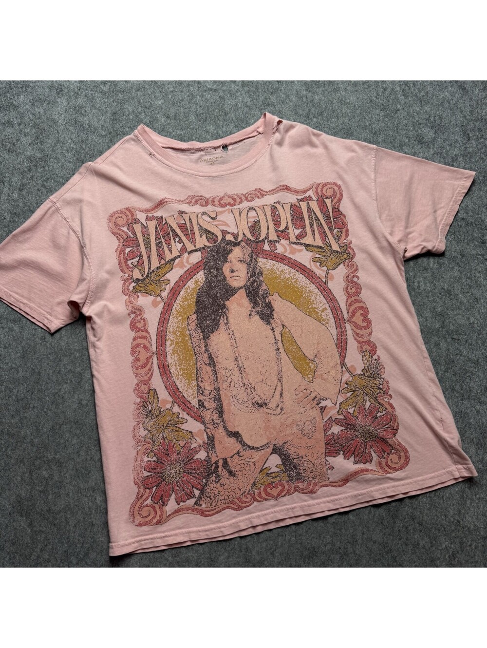 Janis Joplin Band Baggy Tee Oversized Shirt Womens XS Pink Rockcore